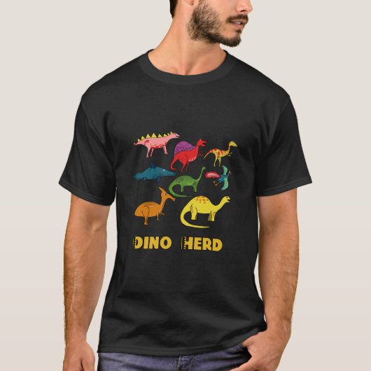 数々のカラーの恐竜アート作品Tシャツ Tシャツ (正面)