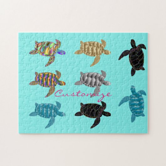 数々のカラーウミガメThunder_Cove ジグソーパズル (横)