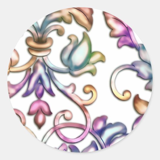 数々のカラーエンボスダマスク ラウンドシール (正面)
