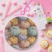 数々のカラーカボチャのパターンスロー、紙、パーティー ペーパープレート (パーティー)