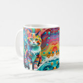 数々のカラーカラフルCat 759水波 コーヒーマグカップ (正面左)