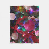 数々のカラークリスマスツリーカラフル休日 フリースブランケット (正面)