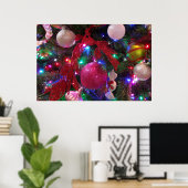 数々のカラークリスマスツリーカラフル休日 ポスター (ホームオフィス)