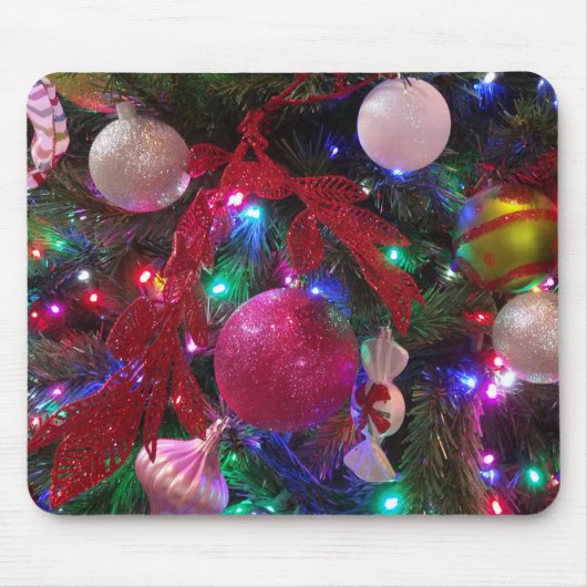 数々のカラークリスマスツリーカラフル休日 マウスパッド (正面)
