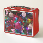 数々のカラークリスマスツリーカラフル休日 メタルランチボックス (裏面)