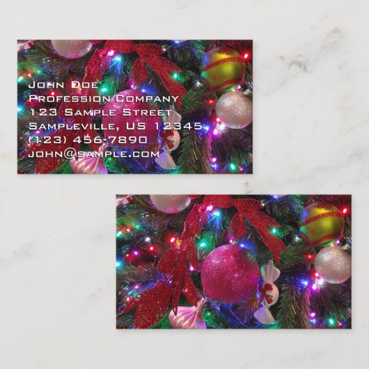数々のカラークリスマスツリーカラフル休日 名刺 (正面/裏面)