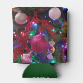 数々のカラークリスマスツリーカラフル休日 缶クーラー (裏面)