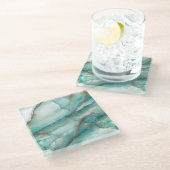 数々のカラー大理石：オニキスのガラス効果 ガラスコースター (アングル)