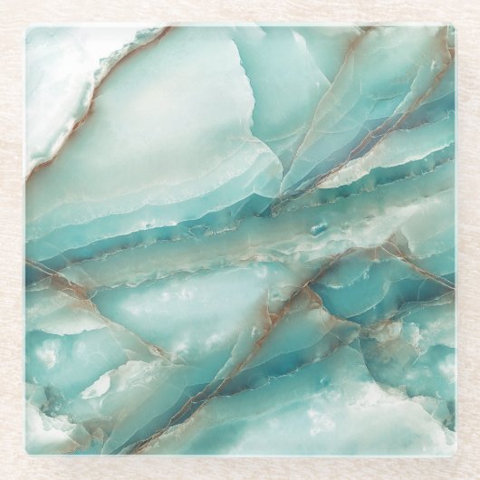 数々のカラー大理石：オニキスのガラス効果 ガラスコースター (正面)