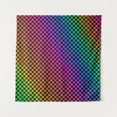 数々のカラー小市松模様にデザイン背景 タペストリー (正面(横))