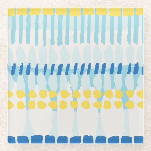 数々のカラー抽象芸術のシ絵を描ームレス背景 ガラスコースター (正面)