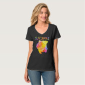 数々のカラー水彩スリナムマップデジタルアートワーク Tシャツ (正面フル)