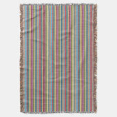 数々のカラー編みルックパタストライプのーン スローブランケット (正面縦)