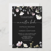 数々のカラーBohoフローラフロント&バックNuestra Boda 招待状 (正面)