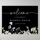 数々のカラーBoho秋フローラ結婚のウェルカムサイン ポスター (正面)