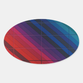 数々のグリッド付きカラー遷移 楕円形シール