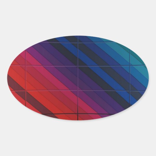 数々のグリッド付きカラー遷移 楕円形シール (正面)