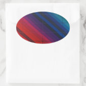 数々のグリッド付きカラー遷移 楕円形シール (バッグ)