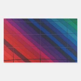 数々のグリッド付きカラー遷移 長方形シール