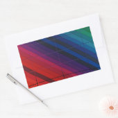 数々のグリッド付きカラー遷移 長方形シール (封筒)