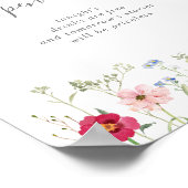 数々のシンプル色ワイルドフラワー結婚の開いたバー ポスター (角)