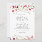 数々のシンプル野の花のバチェロレッテ週末 招待状 (正面)