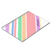 数々のストライプパステルカラーモダンガールパーソナライズされた ノートブック (左側)