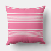 数々のストライプピンクと白 クッション (裏面)