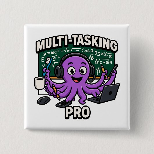 数々のタスキングOctopus Classroom Learner Pro 缶バッジ (正面)