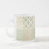 数々のティール（緑がかった色）カラー秋ダマ王室のスクシエレガントック フロストグラスマグカップ (左)