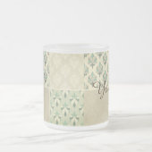 数々のティール（緑がかった色）カラー秋ダマ王室のスクシエレガントック フロストグラスマグカップ (中央)