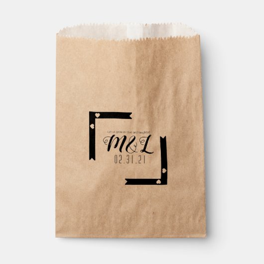 数々のハート線バーGeo結婚のロゴ フェイバーバッグ (正面)