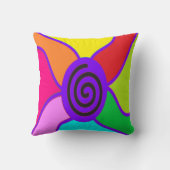 数々のパターン（の模様が）ある縁どスパイラルアートフラスコ クッション (裏面)