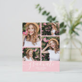 数々のフォトピンク卒業パーティー招待状 ポストカード (スタンド正面)