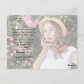 数々のフォトピンク卒業パーティー招待状 ポストカード (裏面)