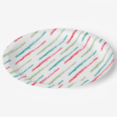 数々のフルートストライプ音楽テーマ ペーパープレート (アングル)