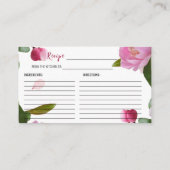 数々のフローラブライダルシャワーレシピ エンクロージャーカード (裏面)