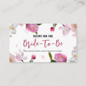 数々のフローラブライダルシャワーレシピ エンクロージャーカード (正面)