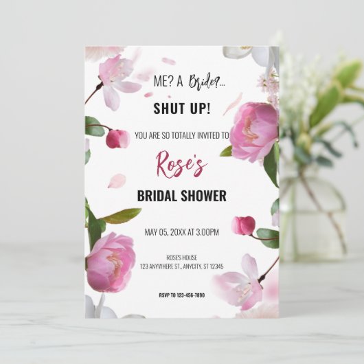 数々のフローラブライダルシャワー 招待状 (スタンド正面)