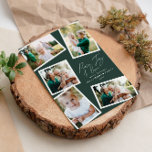 数々のモダンエレガントスクリプト シーズンカード<br><div class="desc">ミニマル写真モダンスタイリッシュ数々の家族のホームデコーエレガントト文字平和、喜びと愛クリスマスのカード、理想的な記念日。トレンドグリーンモダンの色は変更することができる。</div>