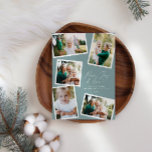 数々のモダンエレガント台本 シーズンカード<br><div class="desc">ミニマル写真モダンスタイリッシュ数々の家族のホームデコーエレガントト文字平和、喜びと愛クリスマスのカード、理想的な記念日。トレンドモダンの埃っぽい青い色を変えることができる。</div>