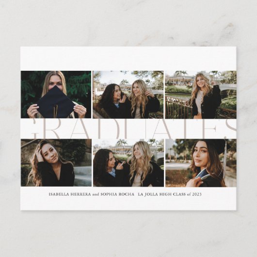 数々のモダン卒業生発表 ポストカード (正面)