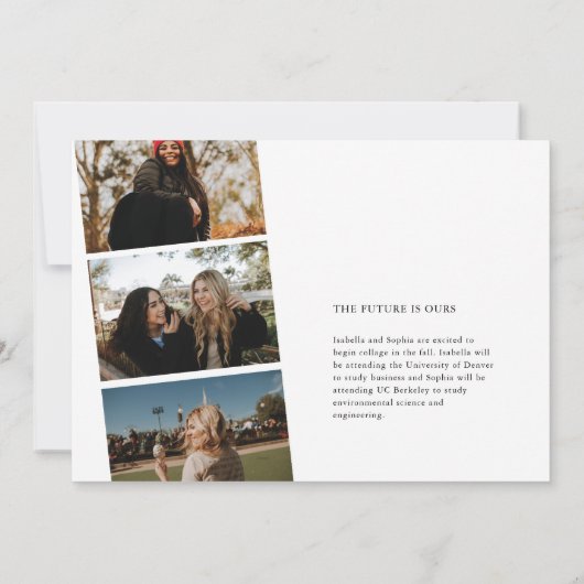 数々のモダン卒業生発表 招待状 (裏面)