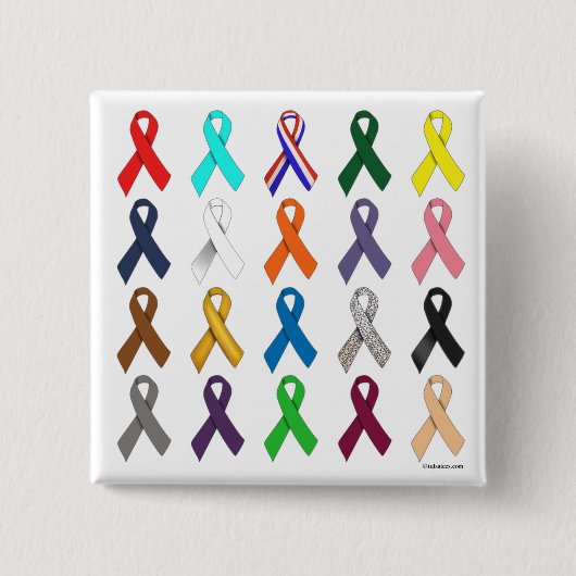 数々のリボン 缶バッジ (正面)