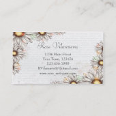 数々のヴィンテージデイジーを使用書する 名刺 (裏面)