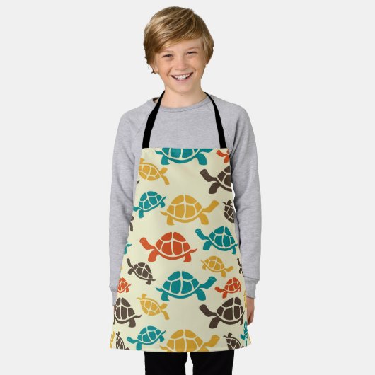 数々の亀 エプロン (着用した状態)