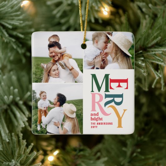 数々の光モダンカラフルタイポグラフィユニーク セラミックオーナメント (ツリー)