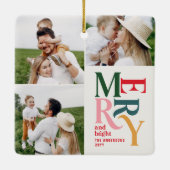 数々の光モダンカラフルタイポグラフィユニーク セラミックオーナメント (裏面)