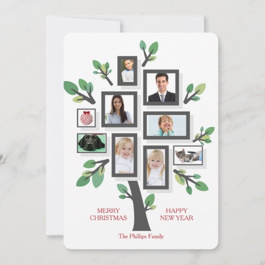 数々の写真の休日カード 招待状 (正面)