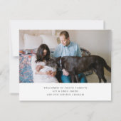 数々の写真の誕生の発表の倍はカード味方しました 案内状 (裏面)